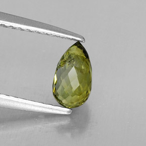 Turmalina verde natural de 0,72 ct, briolette, VS-SI