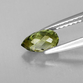 Turmalina verde natural de 0,72 ct, briolette, VS-SI