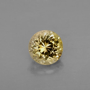 Turmalina amarillo natural de 0,82 ct, corte redondo, VVS