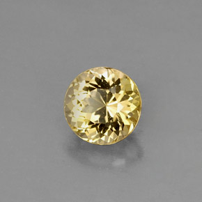 Turmalina amarillo natural de 0,82 ct, corte redondo, VVS