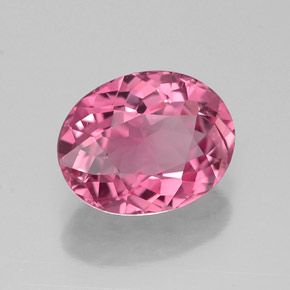 Turmalina rosa natural de 1,46 ct, corte óvalo, VVS-VS