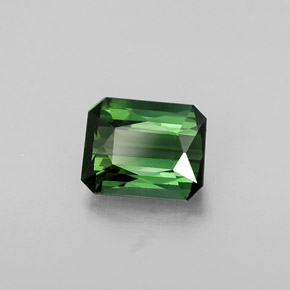 Turmalina verde natural de 1,44 ct, corte esmeralda, VVS