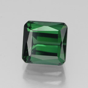 Turmalina verde natural de 2,08 ct, corte esmeralda, VVS