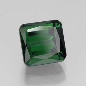 Turmalina verde natural de 2,08 ct, corte esmeralda, VVS