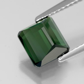 Turmalina verde natural de 2,08 ct, corte esmeralda, VVS