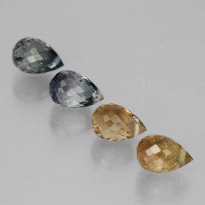 Gemas de turmalina multicolor natural de 3,54 ct, briolette, VVS-VS