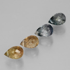 Gemas de turmalina multicolor natural de 3,54 ct, briolette, VVS-VS