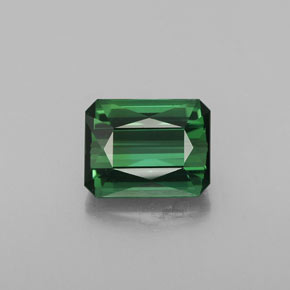 Turmalina verde natural de 1,68 ct, corte esmeralda, VVS