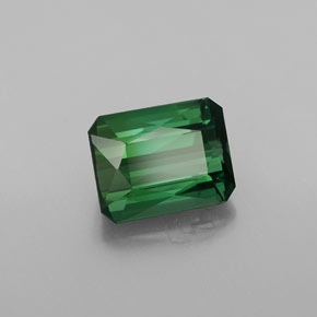 Turmalina verde natural de 1,68 ct, corte esmeralda, VVS