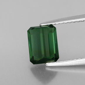Turmalina verde natural de 1,68 ct, corte esmeralda, VVS