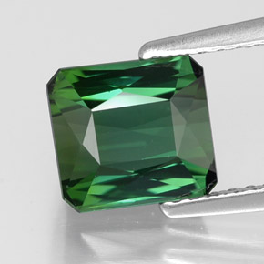 Turmalina verde natural de 2,01 ct, corte esmeralda, VVS-VS