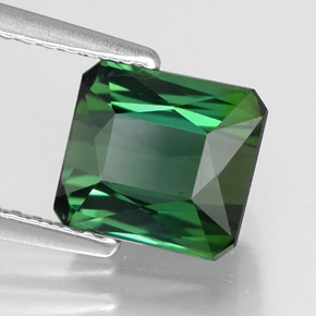 Turmalina verde natural de 2,01 ct, corte esmeralda, VVS-VS
