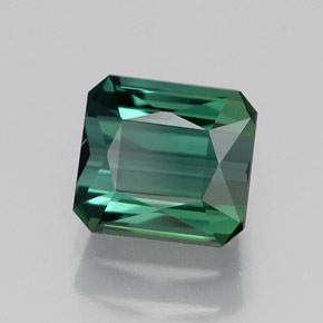 Turmalina verde natural de 1,56 ct, corte esmeralda, VVS-VS