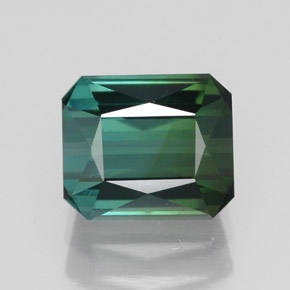 Turmalina verde natural de 1,88 ct, corte esmeralda, VVS