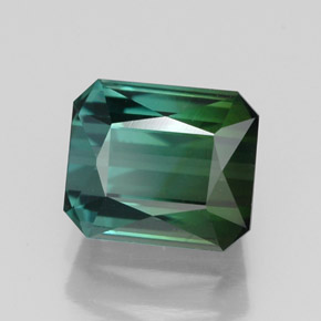 Turmalina verde natural de 1,88 ct, corte esmeralda, VVS