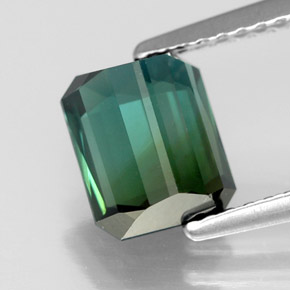 Turmalina verde natural de 1,88 ct, corte esmeralda, VVS