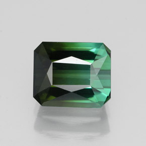 Turmalina verde natural de 1,72 ct, corte esmeralda, VVS-VS