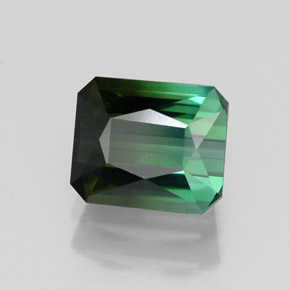 Turmalina verde natural de 1,72 ct, corte esmeralda, VVS-VS