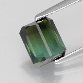 Turmalina verde natural de 1,72 ct, corte esmeralda, VVS-VS
