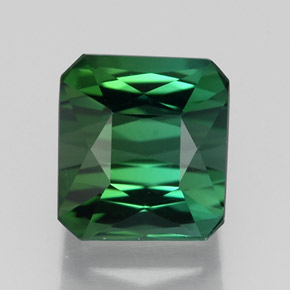 Turmalina verde natural de 2,53 ct, corte esmeralda, VVS