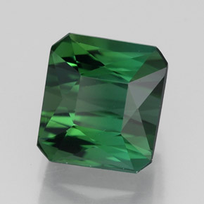 Turmalina verde natural de 2,53 ct, corte esmeralda, VVS