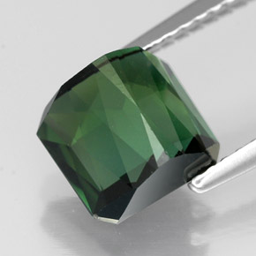 Turmalina verde natural de 2,53 ct, corte esmeralda, VVS