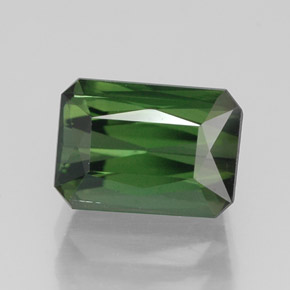 Turmalina verde natural de 1,87 ct, corte esmeralda, VVS