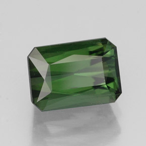 Turmalina verde natural de 1,87 ct, corte esmeralda, VVS
