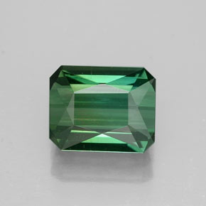 Turmalina verde natural de 1,45 ct, corte esmeralda, VVS
