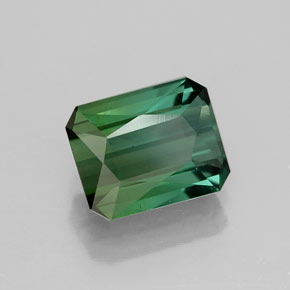 Turmalina verde natural de 1,45 ct, corte esmeralda, VVS