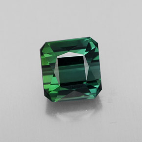Turmalina verde natural de 2,06 ct, corte esmeralda, VVS