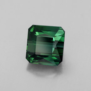 Turmalina verde natural de 2,06 ct, corte esmeralda, VVS