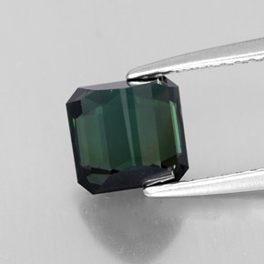 Turmalina verde natural de 2,06 ct, corte esmeralda, VVS