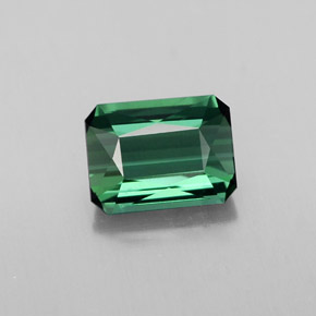 Turmalina verde natural de 1,51 ct, corte esmeralda, VVS