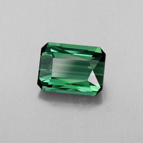 Turmalina verde natural de 1,51 ct, corte esmeralda, VVS