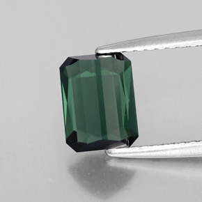 Turmalina verde natural de 1,51 ct, corte esmeralda, VVS