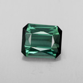 Turmalina verde natural de 1,53 ct, corte esmeralda, VVS