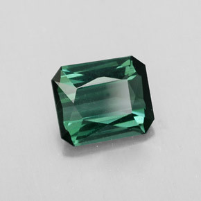 Turmalina verde natural de 1,53 ct, corte esmeralda, VVS