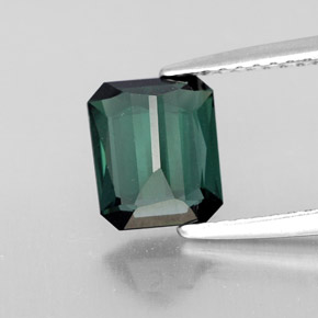 Turmalina verde natural de 1,53 ct, corte esmeralda, VVS