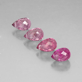 Gemas de turmalina rosa natural de  ct, briolette, VVS-VS