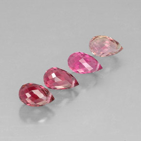 Gemas de turmalina multicolor natural de  ct, briolette, VVS-VS