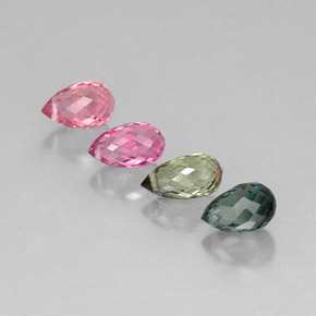 Gemas de turmalina multicolor natural de  ct, briolette, VVS-VS