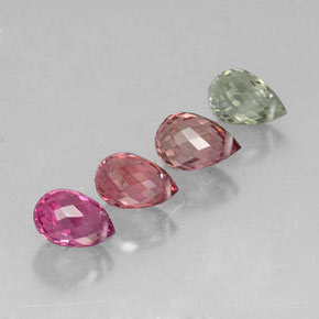 Gemas de turmalina multicolor natural de  ct, briolette, VVS-VS