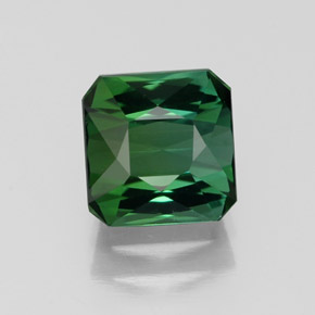 Turmalina verde natural de 1,77 ct, corte esmeralda, VVS