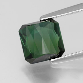 Turmalina verde natural de 1,77 ct, corte esmeralda, VVS