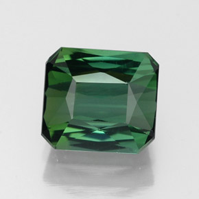 Turmalina verde natural de 1,80 ct, corte esmeralda, VVS