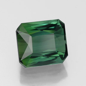 Turmalina verde natural de 1,80 ct, corte esmeralda, VVS