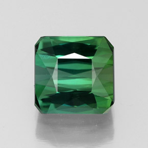 Turmalina verde natural de 1,77 ct, corte esmeralda, VVS