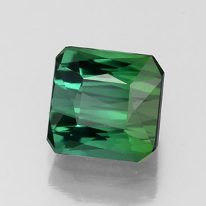 Turmalina verde natural de 1,77 ct, corte esmeralda, VVS
