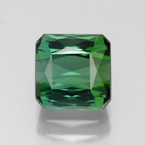 Turmalina verde natural de 1,84 ct, corte esmeralda, VVS